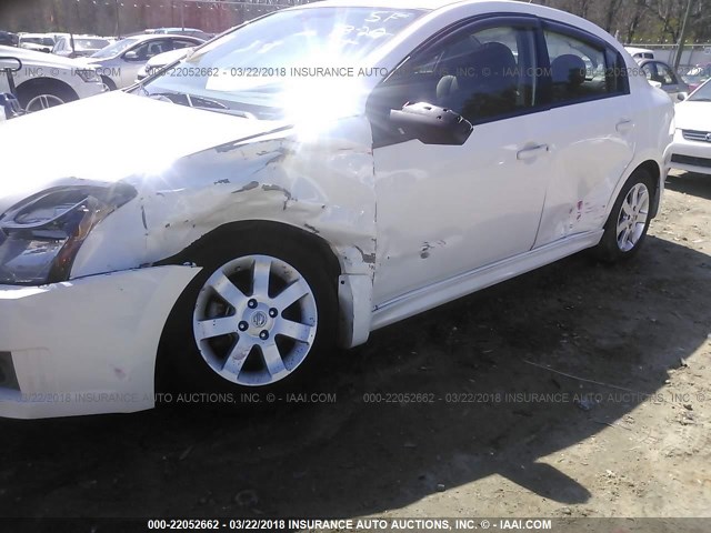 3N1AB6AP2AL724101 - 2010 NISSAN SENTRA 2.0/2.0S/SR/2.0SL WHITE photo 6