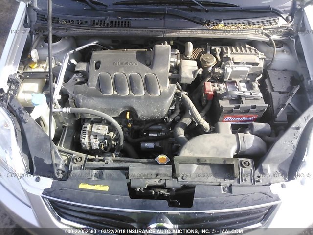 3N1AB6AP9CL664191 - 2012 NISSAN SENTRA 2.0/2.0S/SR/2.0SL SILVER photo 10