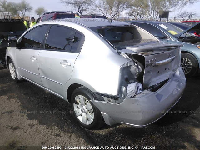 3N1AB6AP9CL664191 - 2012 NISSAN SENTRA 2.0/2.0S/SR/2.0SL SILVER photo 3