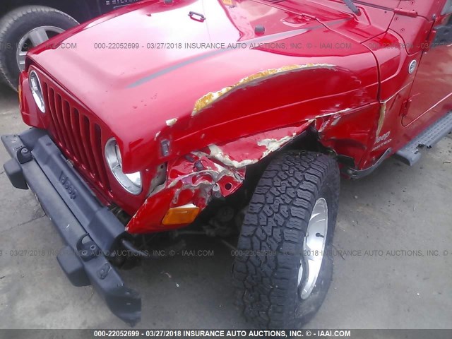 1J4FA44S55P376034 - 2005 JEEP WRANGLER / TJ UNLIMITED RED photo 6