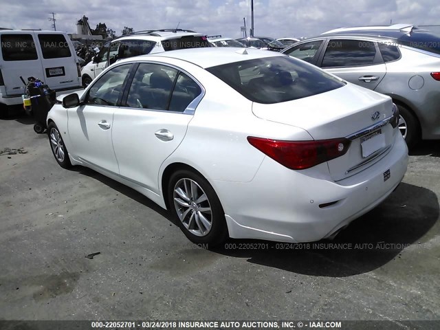 JN1BV7AP8FM346879 - 2015 INFINITI Q50 PREMIUM/SPORT WHITE photo 3