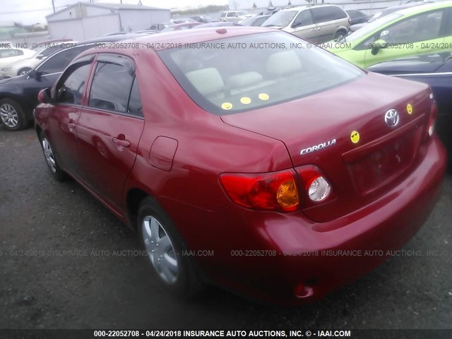 JTDBL40E09J016676 - 2009 TOYOTA COROLLA LE/XLE RED photo 3