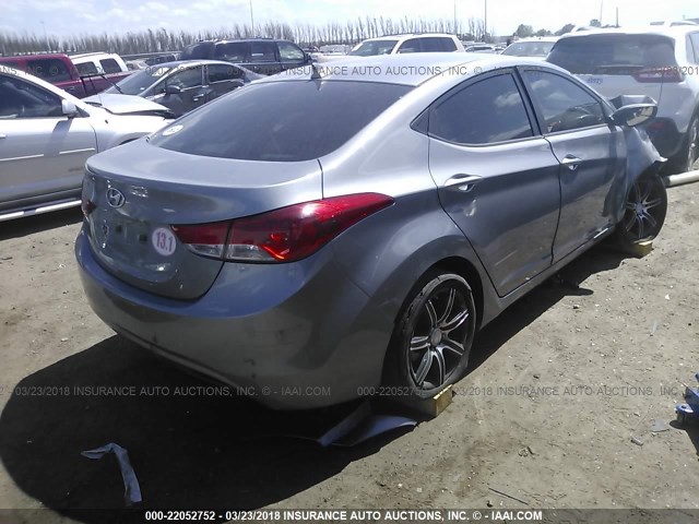 KMHDH4AE2DU917270 - 2013 HYUNDAI ELANTRA GLS/LIMITED SILVER photo 4