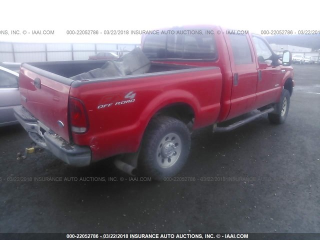 1FTSW21P16EA06013 - 2006 FORD F250 SUPER DUTY RED photo 4