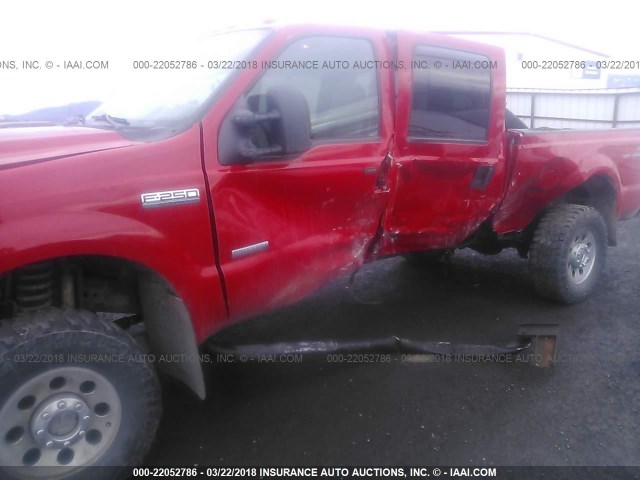 1FTSW21P16EA06013 - 2006 FORD F250 SUPER DUTY RED photo 6