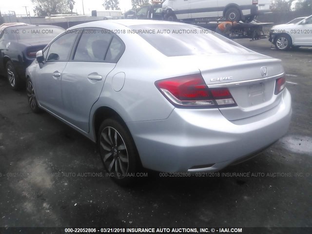 2HGFB2F97FH516626 - 2015 HONDA CIVIC EXL SILVER photo 3