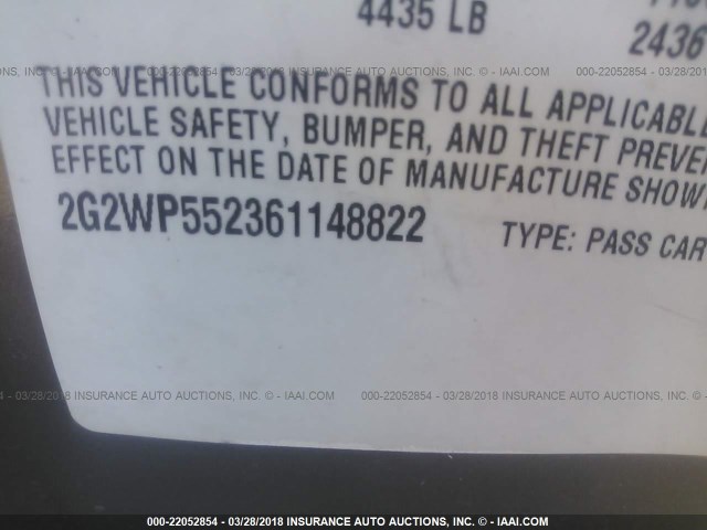 2G2WP552361148822 - 2006 PONTIAC GRAND PRIX Qəhvəyi foto 9