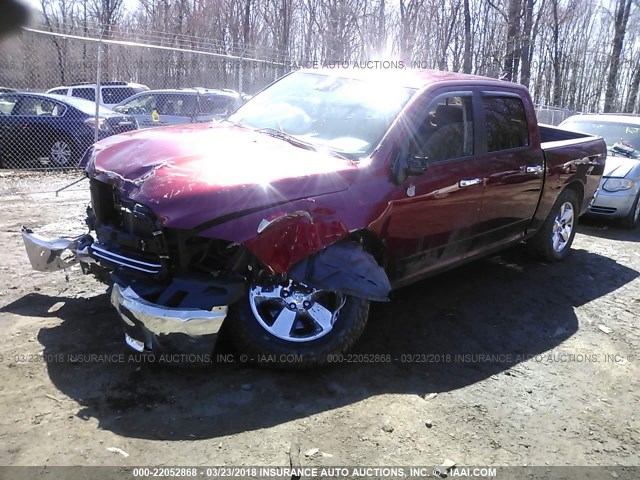 1C6RR7LT8DS546350 - 2013 RAM 1500 SLT MAROON photo 2