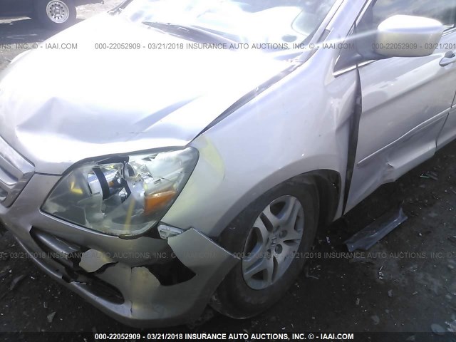 5FNRL38696B402828 - 2006 HONDA ODYSSEY EXL ვერცხლისფერი ფოტო 6