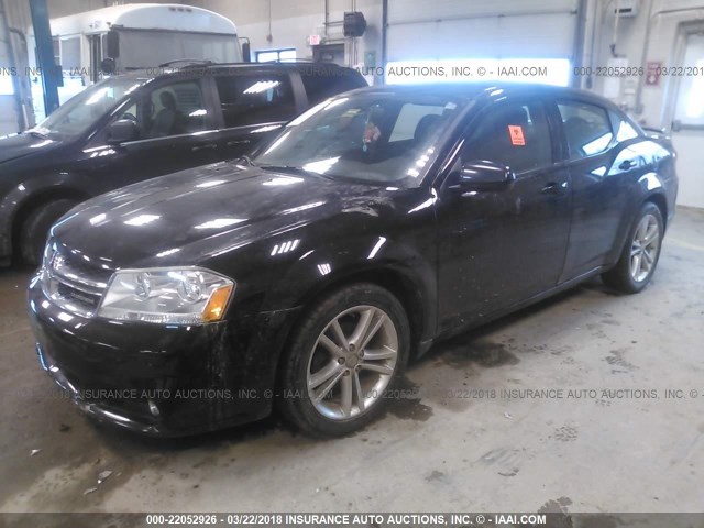 1C3CDZEG1CN121868 - 2012 DODGE AVENGER SXT BLACK photo 2