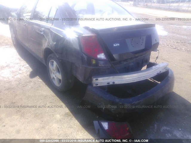 1G8AL55F07Z172616 - 2007 SATURN ION LEVEL 3 BLACK photo 6