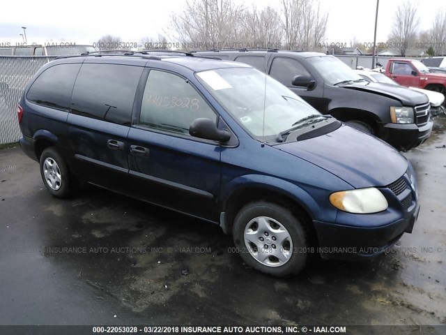 1D4GP24303B136800 - 2003 DODGE GRAND CARAVAN SE BLUE photo 1