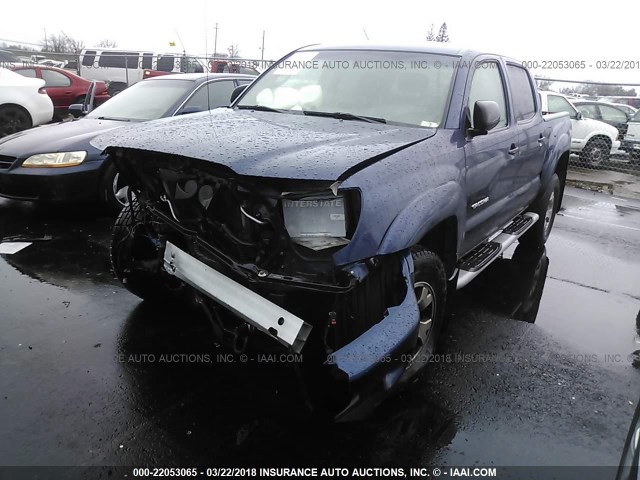 5TEJU62NX8Z477454 - 2008 TOYOTA TACOMA DOUBLE CAB PRERUNNER BLUE photo 2