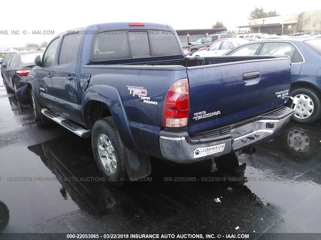5TEJU62NX8Z477454 - 2008 TOYOTA TACOMA DOUBLE CAB PRERUNNER BLUE photo 3