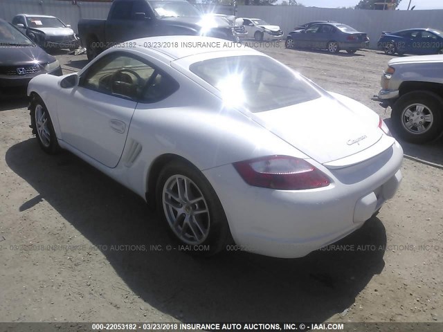 WP0AA29807U761412 - 2007 PORSCHE CAYMAN S WHITE photo 3