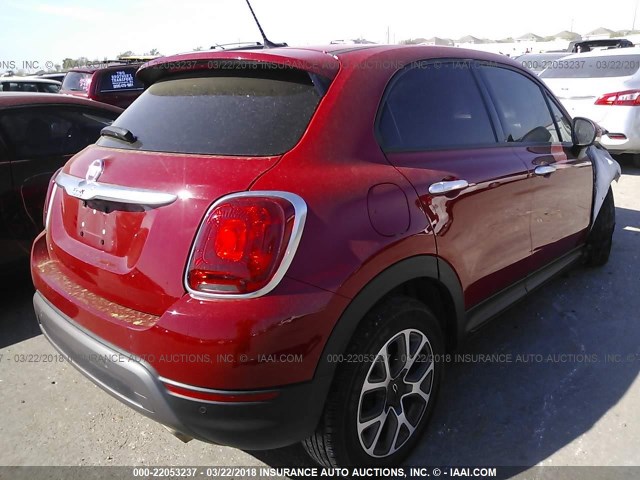 ZFBCFXET3GP363629 - 2016 FIAT 500X TREKKING PLUS RED photo 4