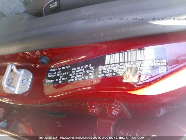 ZFBCFXET3GP363629 - 2016 FIAT 500X TREKKING PLUS RED photo 9