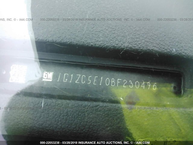 1G1ZC5E10BF230496 - 2011 CHEVROLET MALIBU 1LT 白色 照片 9