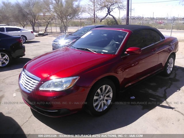 1C3BCBEB7CN215750 - 2012 CHRYSLER 200 TOURING RED photo 2