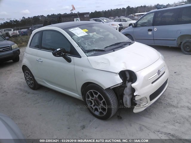 3C3CFFBR9CT366075 - 2012 FIAT 500 SPORT WHITE photo 1