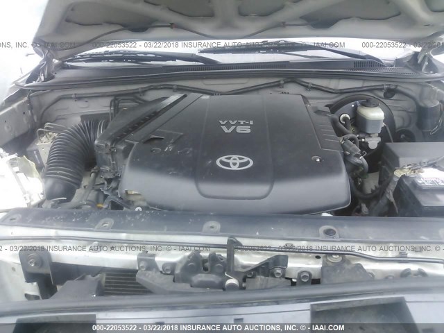 5TETU62N75Z075895 - 2005 TOYOTA TACOMA PRERUNNER ACCESS CAB SILVER photo 10