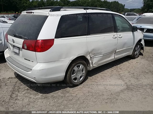 5TDZK23C97S035548 - 2007 TOYOTA SIENNA CE/LE WHITE photo 4