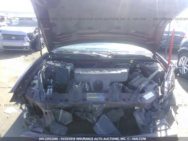 2G4WC582671211914 - 2007 BUICK LACROSSE CX MAROON photo 10