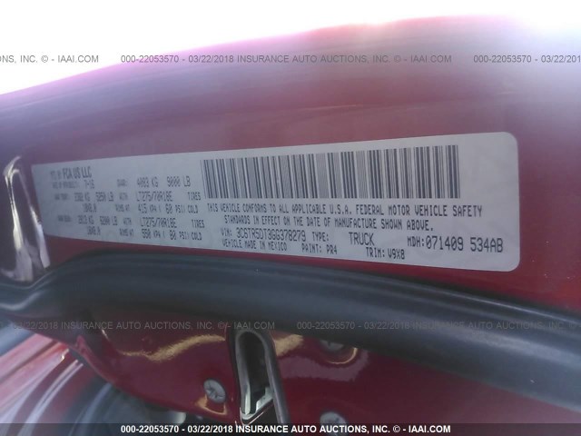 3C6TR5DT3GG378279 - 2016 RAM 2500 SLT Rot Foto 9