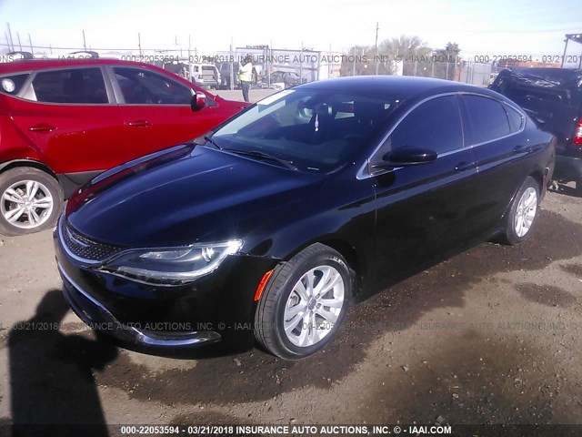 1C3CCCAB7FN648375 - 2015 CHRYSLER 200 LIMITED BLACK photo 2