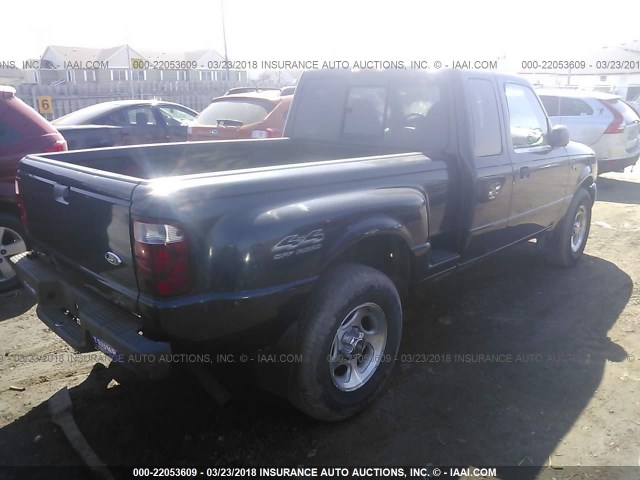 1FTZR15E91TA99828 - 2001 FORD RANGER SUPER CAB BLUE photo 4