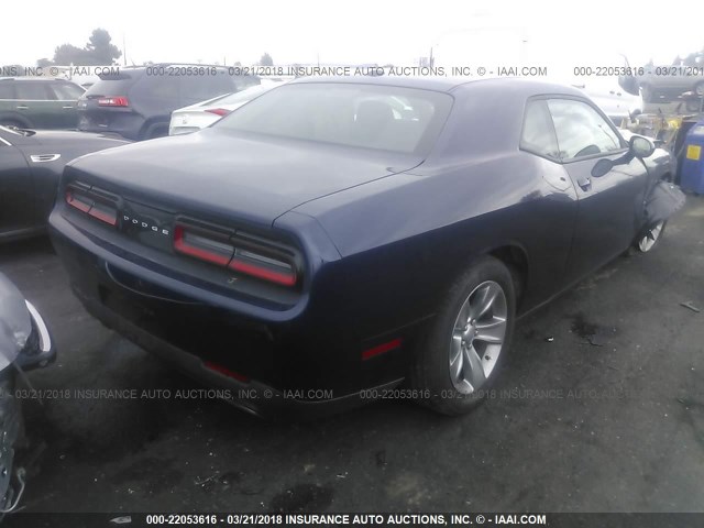 2C3CDZAG0GH119355 - 2016 DODGE CHALLENGER SXT Dark Blue photo 4