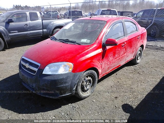 KL1TD56E19B321393 - 2009 CHEVROLET AVEO LS/LT RED photo 2