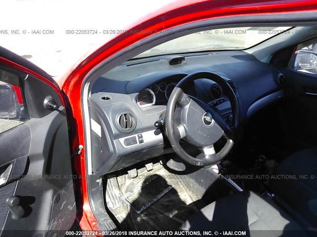 KL1TD56E19B321393 - 2009 CHEVROLET AVEO LS/LT 红色 照片 5