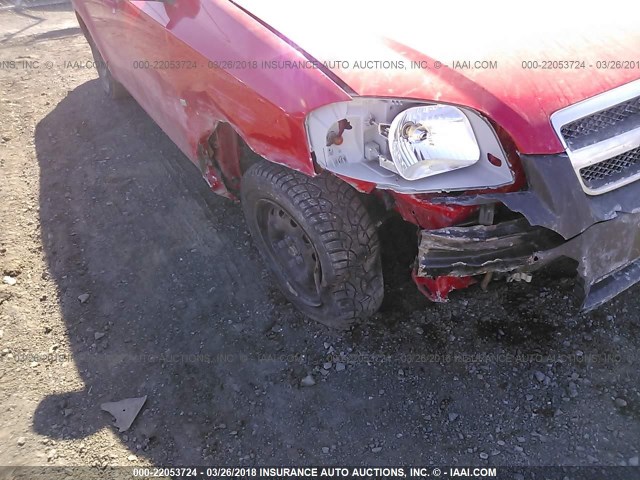 KL1TD56E19B321393 - 2009 CHEVROLET AVEO LS/LT 红色 照片 6