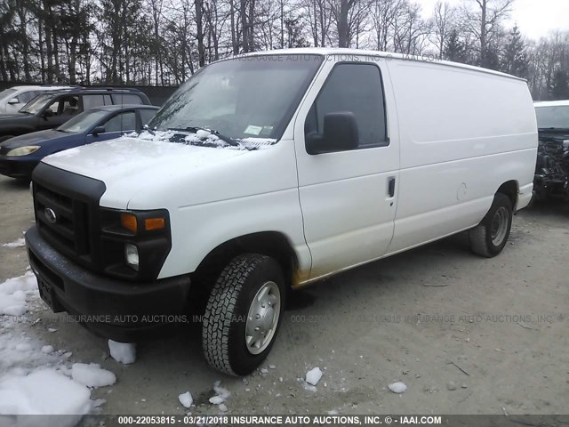 1FTNE14W09DA86301 - 2009 FORD ECONOLINE E150 VAN WHITE photo 2