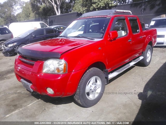 1N6ED27T71C344573 - 2001 NISSAN FRONTIER CREW CAB XE/CREW CAB SE RED photo 2