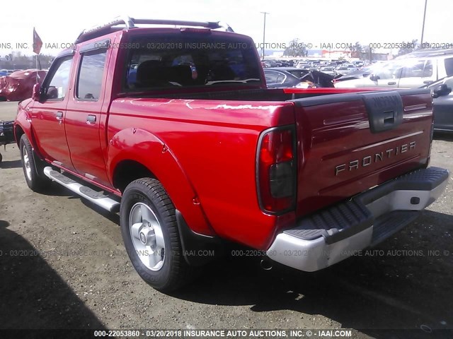 1N6ED27T71C344573 - 2001 NISSAN FRONTIER CREW CAB XE/CREW CAB SE RED photo 3