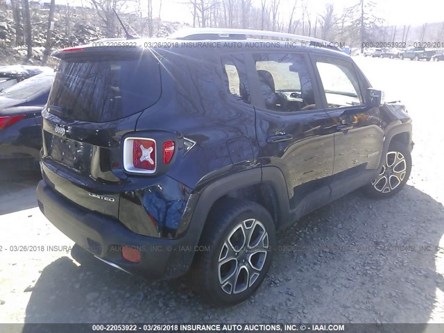 ZACCJBDT8GPD31732 - 2016 JEEP RENEGADE LIMITED BLACK photo 4