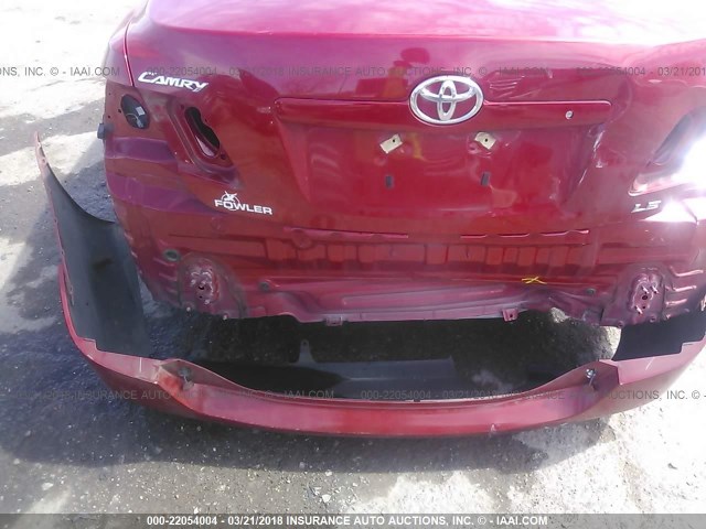 4T1BE46K39U372248 - 2009 TOYOTA CAMRY SE/LE/XLE RED photo 6