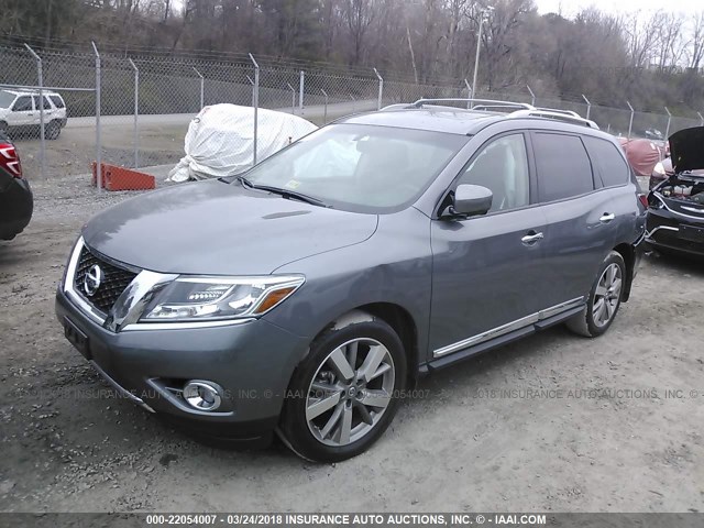 5N1AR2MM2GC659589 - 2016 NISSAN PATHFINDER S/SV/SL/PLATINUM GRAY photo 2