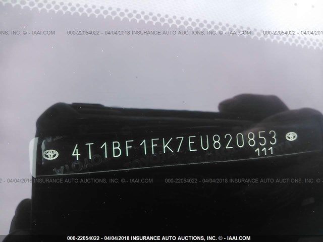 4T1BF1FK7EU820853 - 2014 TOYOTA CAMRY L/SE/LE/XLE 黑色 照片 9