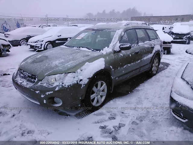 4S4BP61C967329310 - 2006 SUBARU LEGACY OUTBACK 2.5I GREEN photo 2