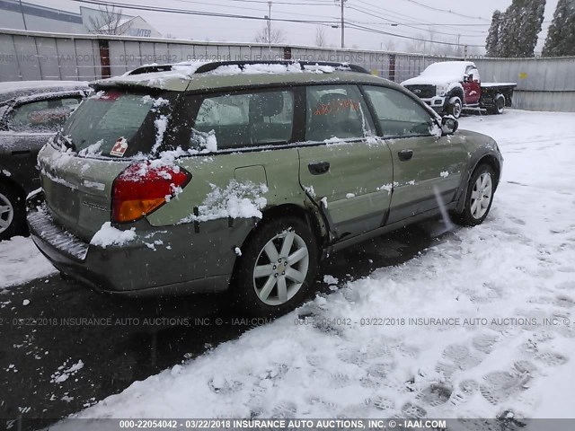 4S4BP61C967329310 - 2006 SUBARU LEGACY OUTBACK 2.5I GREEN photo 4