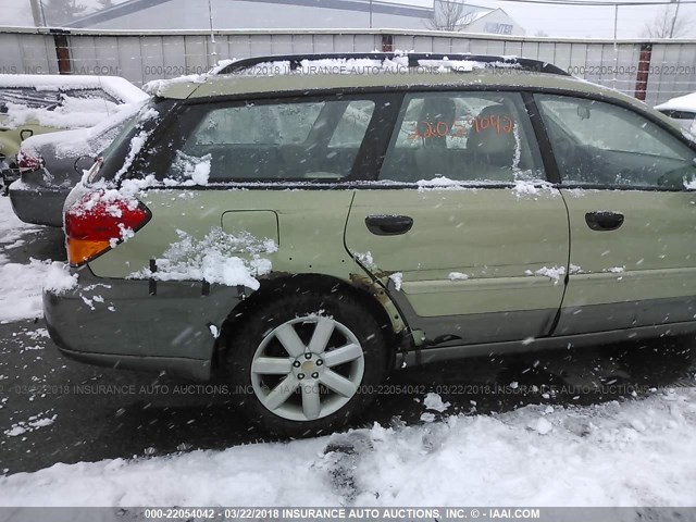 4S4BP61C967329310 - 2006 SUBARU LEGACY OUTBACK 2.5I GREEN photo 6