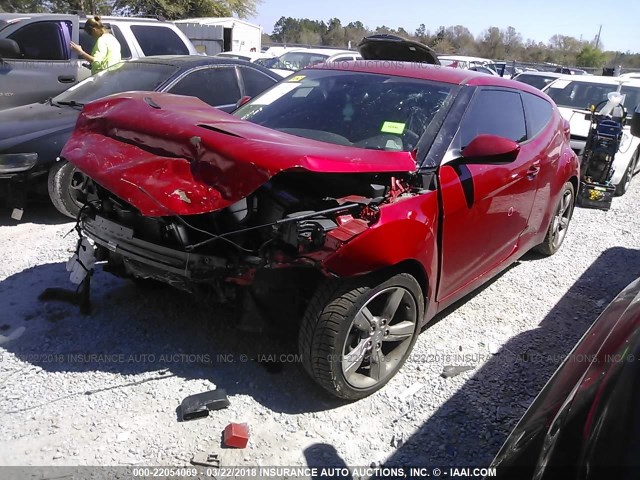 KMHTC6AD6EU213460 - 2014 HYUNDAI VELOSTER RED photo 2