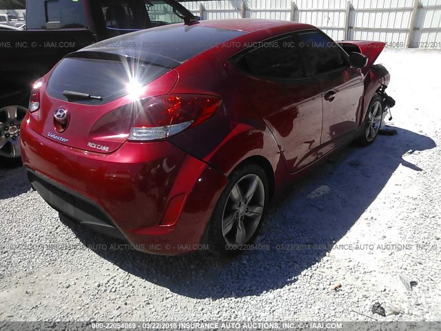 KMHTC6AD6EU213460 - 2014 HYUNDAI VELOSTER RED photo 4