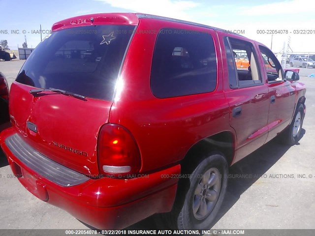 1D4HR38N73F515642 - 2003 DODGE DURANGO SPORT RED photo 4