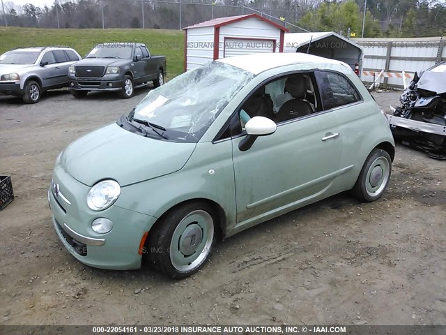 3C3CFFCR9FT558762 - 2015 FIAT 500 LOUNGE GREEN photo 2