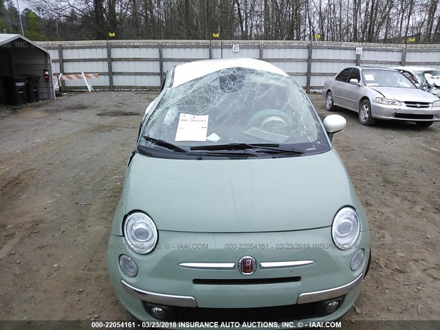 3C3CFFCR9FT558762 - 2015 FIAT 500 LOUNGE GREEN photo 6