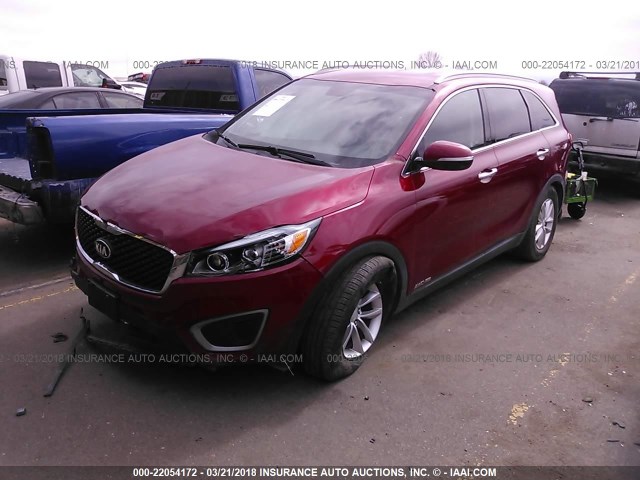 5XYPGDA51GG132345 - 2016 KIA SORENTO LX/L RED photo 2